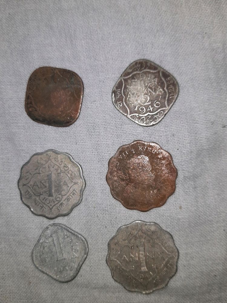 One ANNA Old 6 Coins