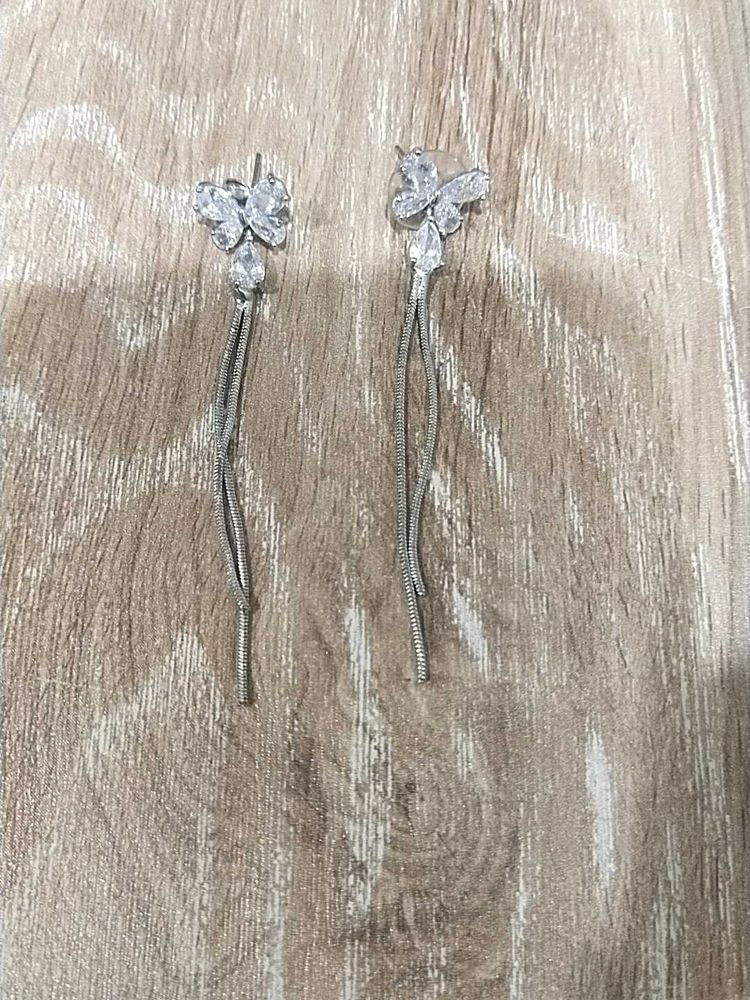 Combo Of 2 Silver Earrings Butterfly