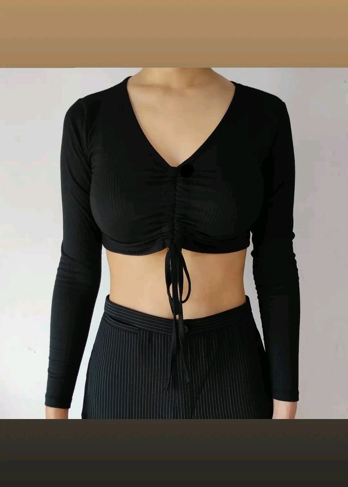 Black Ribbed Top