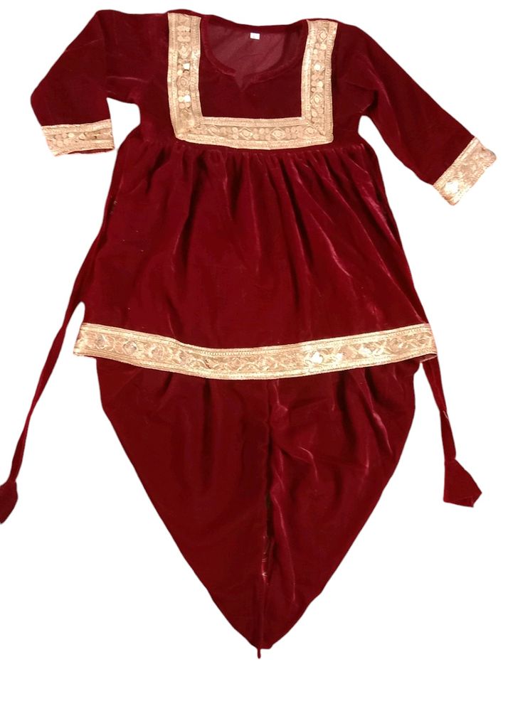 Party Wear Velvet Dhoti Frock Set