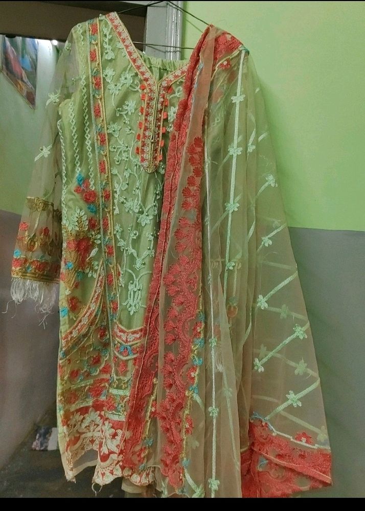 Pakistani Embroidery Work Suit Set