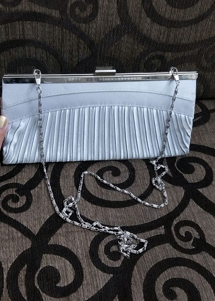 Women Silver Clutch Bag