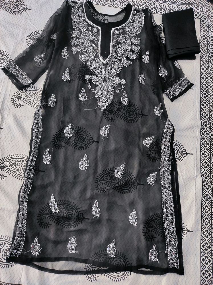 Black Kurti Chikankari