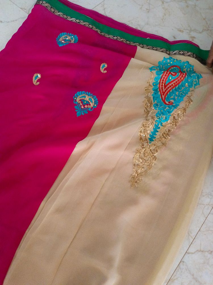 Beautiful Dark pink Saree