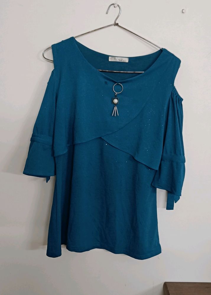 Blue Shinny Party Wear Top