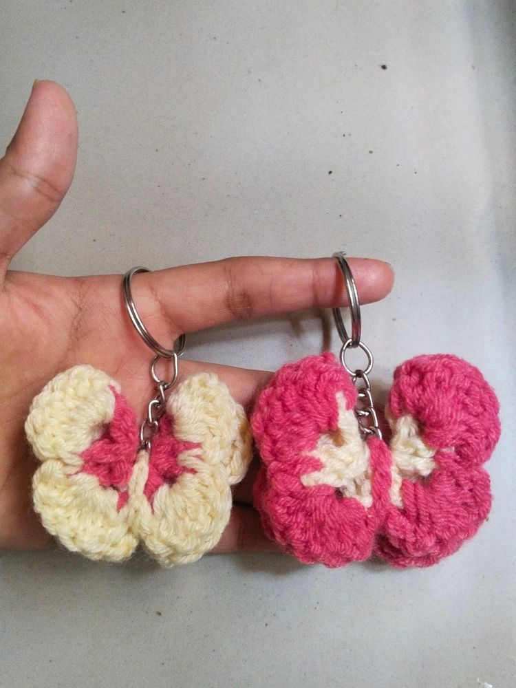 Butterfly Crochet Keychains Set Of 2