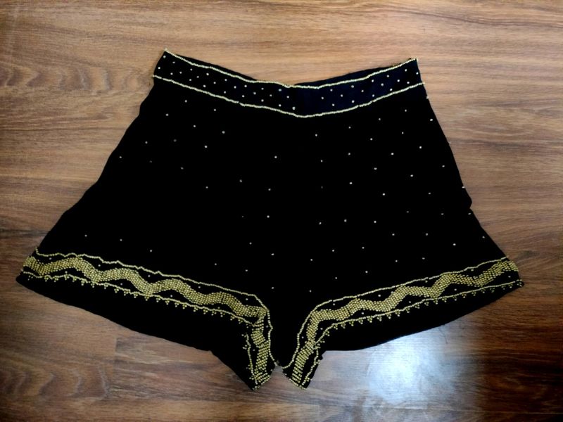 Hand Beaded Shorts Pant