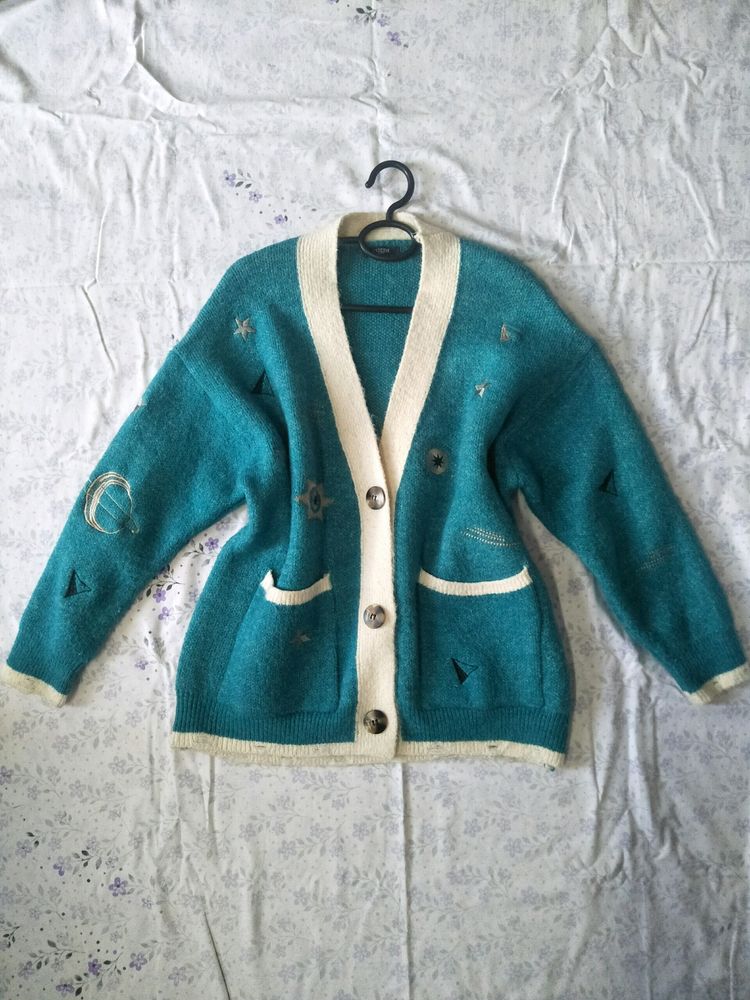 Vintage Embroidered Knitted Cardigan