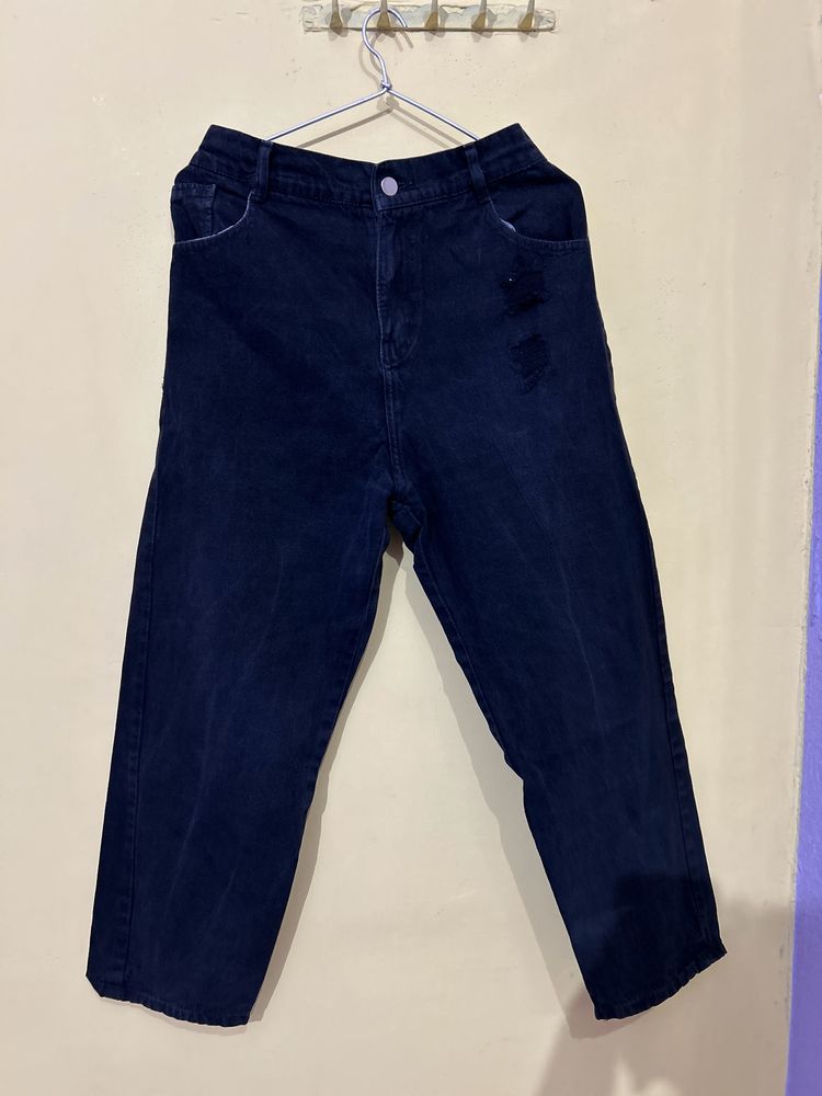 Wide Leg Jeans With Stretchable Back