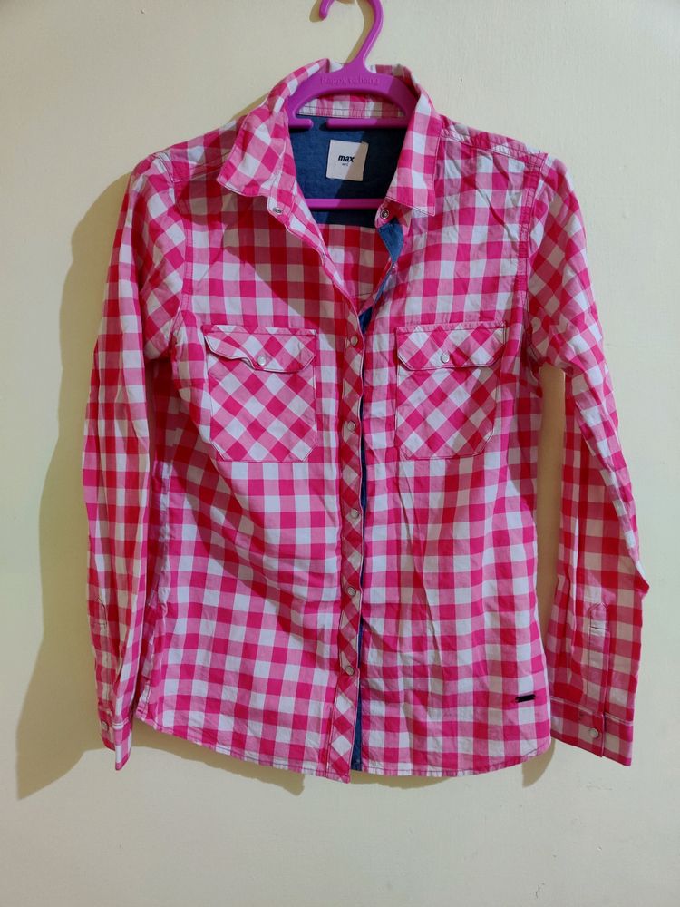 Max Pink And White Check Shirt💕✨