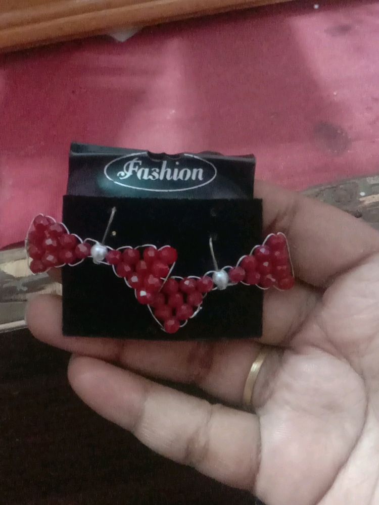 Bow Style Ruby Earing