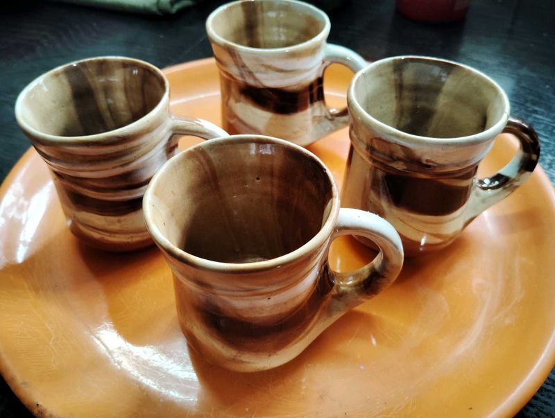 Ceramic Tea Cups Set Of 4