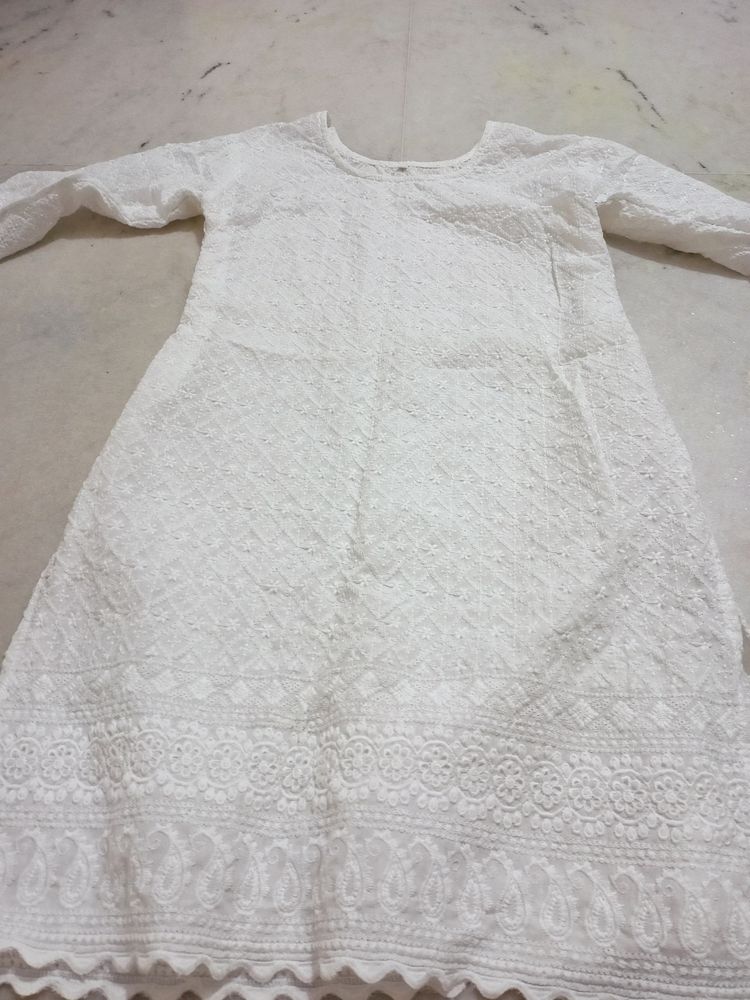 White Chikankari Kurti