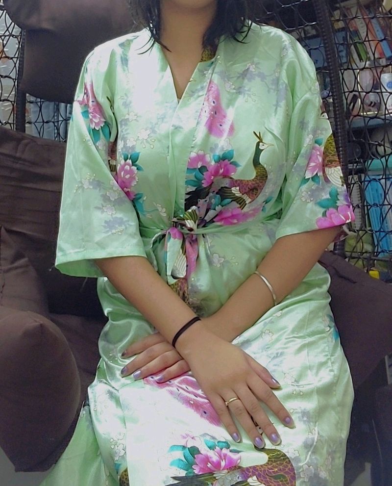 Kimono Style Satin Robe