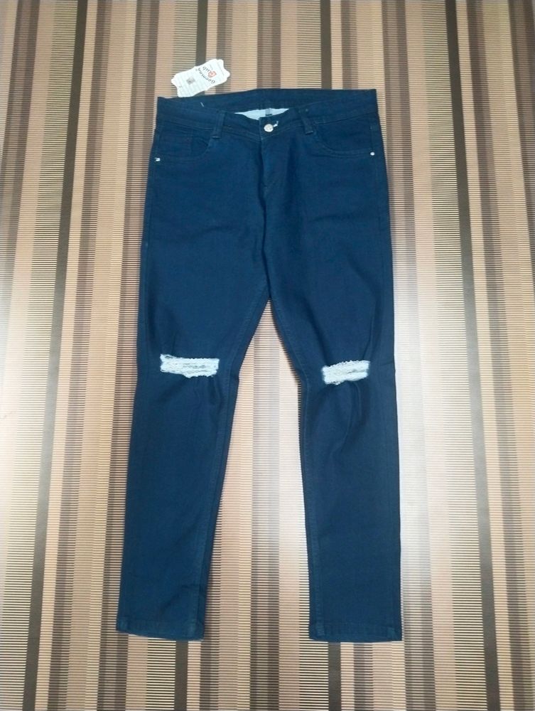 T-59 Size 34 Knee Cut Women Denim Jeans