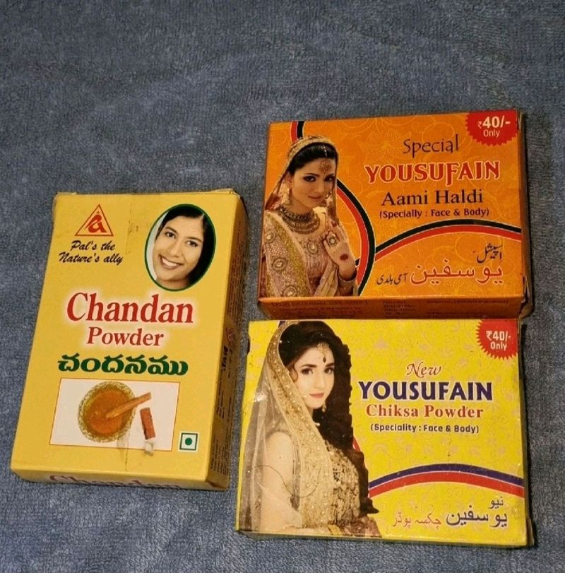 CHANDAN POWDER, CHIKSA POWDER AND AAMI HALD