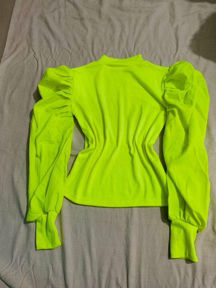 neon Puffy Sleeve Top