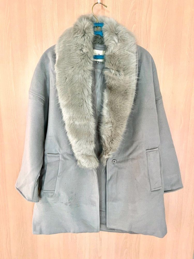 Fur Coat Free Size Dropped Shoulder