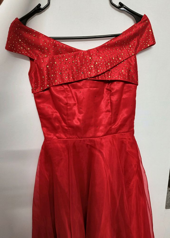 Custom Stitched Red Gown