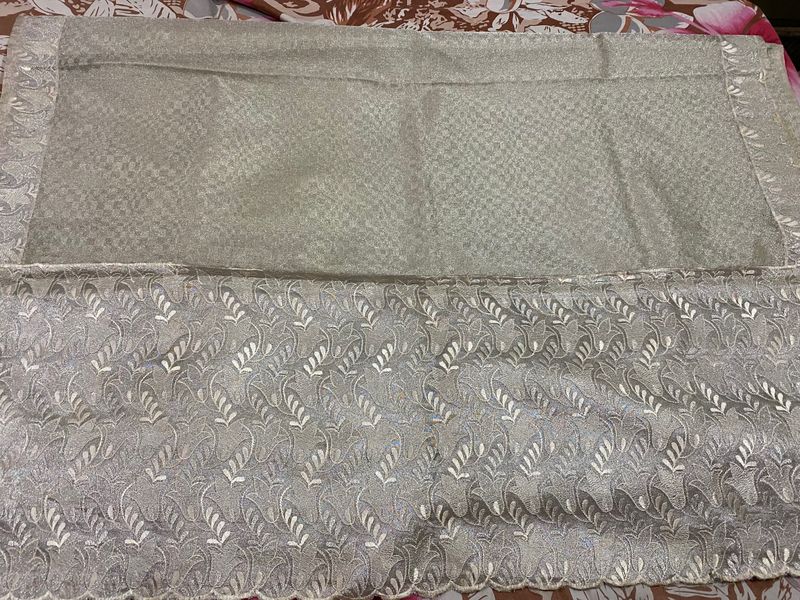 Grey Color net Saree