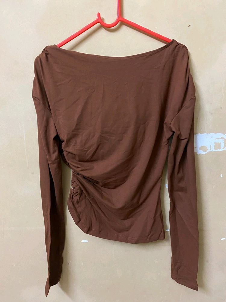 Brown Long Sleeve Top