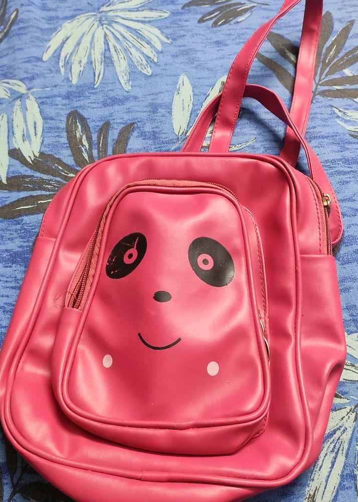 Cute Pink Kids Backpack, With 2 Compartments