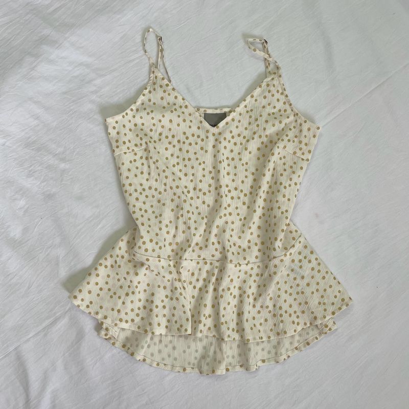 Vero Moda Polka Dot Pinterest High Low Peplum Top