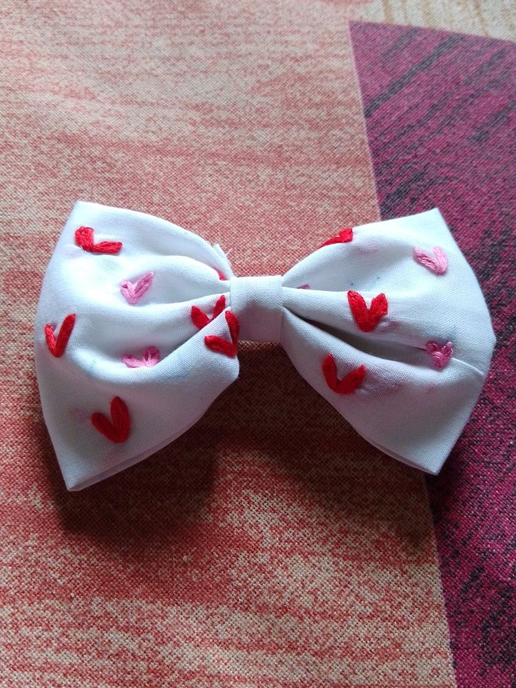 Hand Embroidered Hair Bow