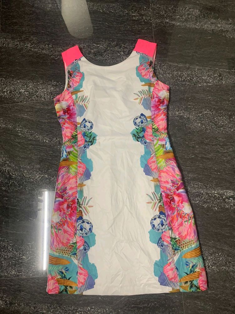 White Floral Bodycon Dress