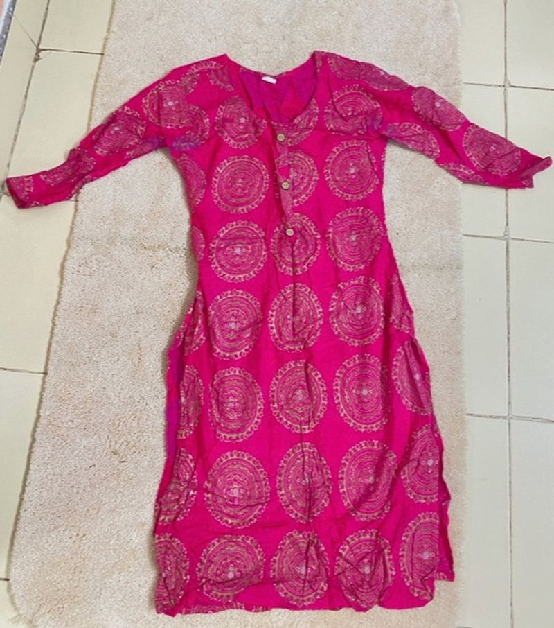 Rani/dark Pink Kurti Set