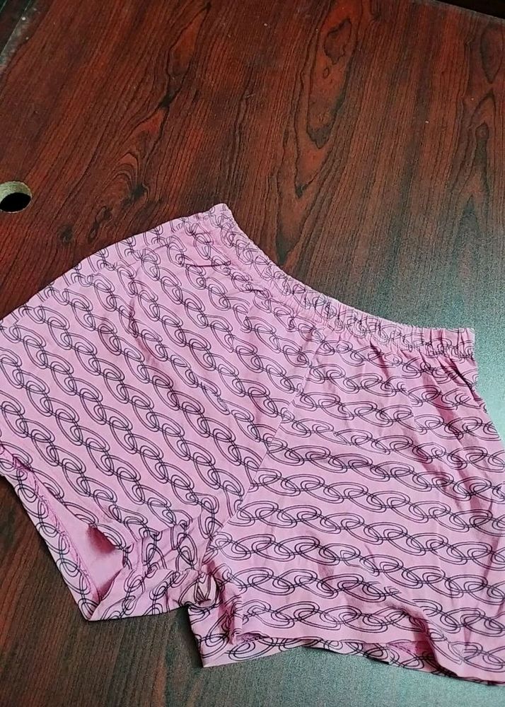 Pink Cotton Shorts