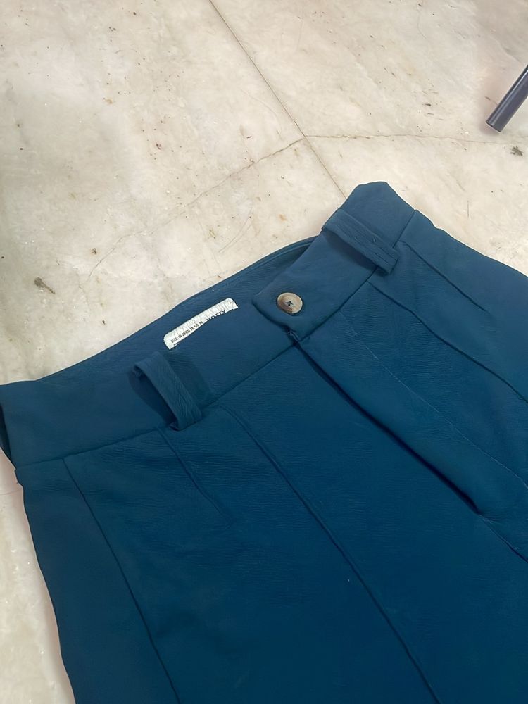 Green Flared Formal Pants