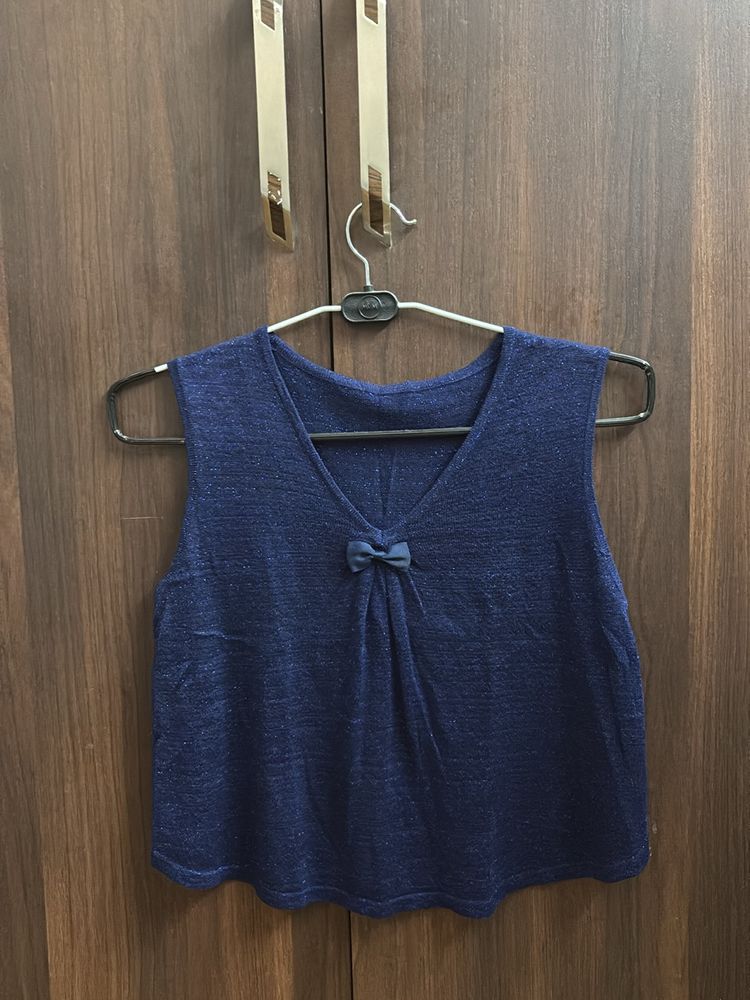 Navy Blue Shimmer Party Top