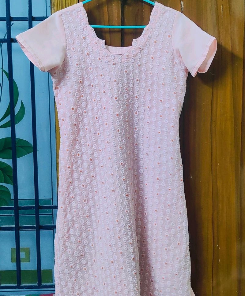 Baby Pink Straight Kurta 🌸