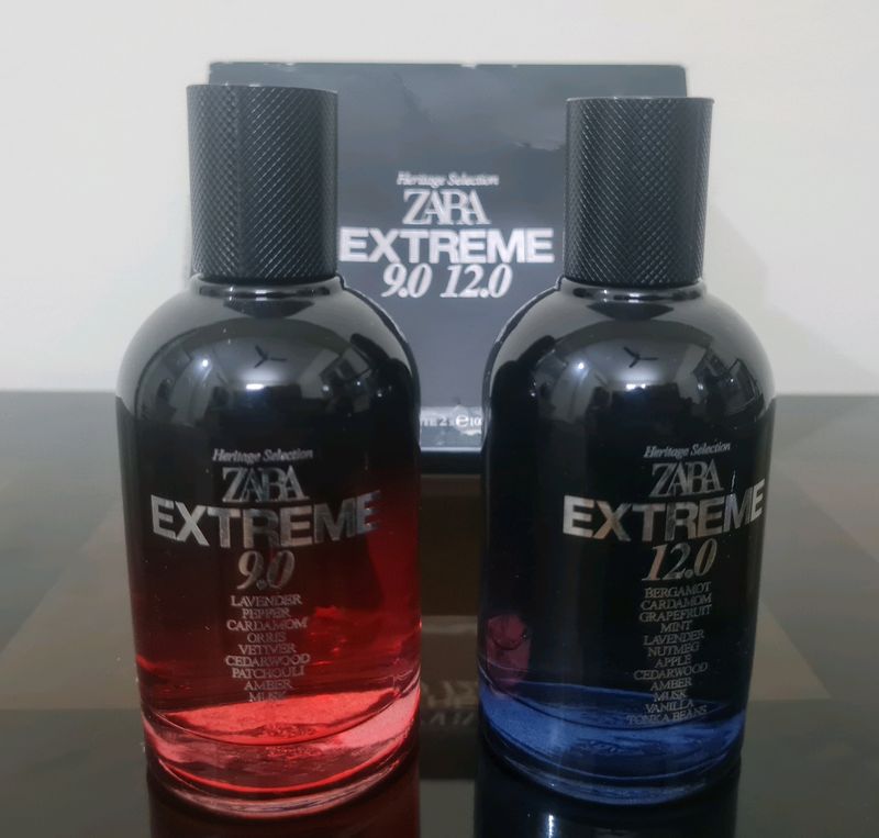 ZARA EXTREME 9.0 & 12.0  COLLECTION (2) PERFUMES