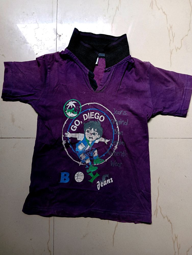 Purple Tshirt For 6-8 years Boys