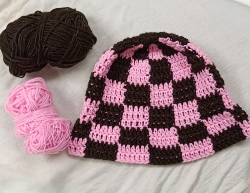 Handmade Checkered Bucket Hat