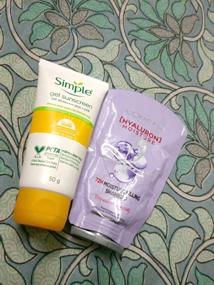 Simple Sunscreen And Loreal Paris Shampoo Combo 💥