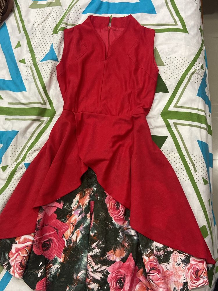 Red Floral Mini Dress