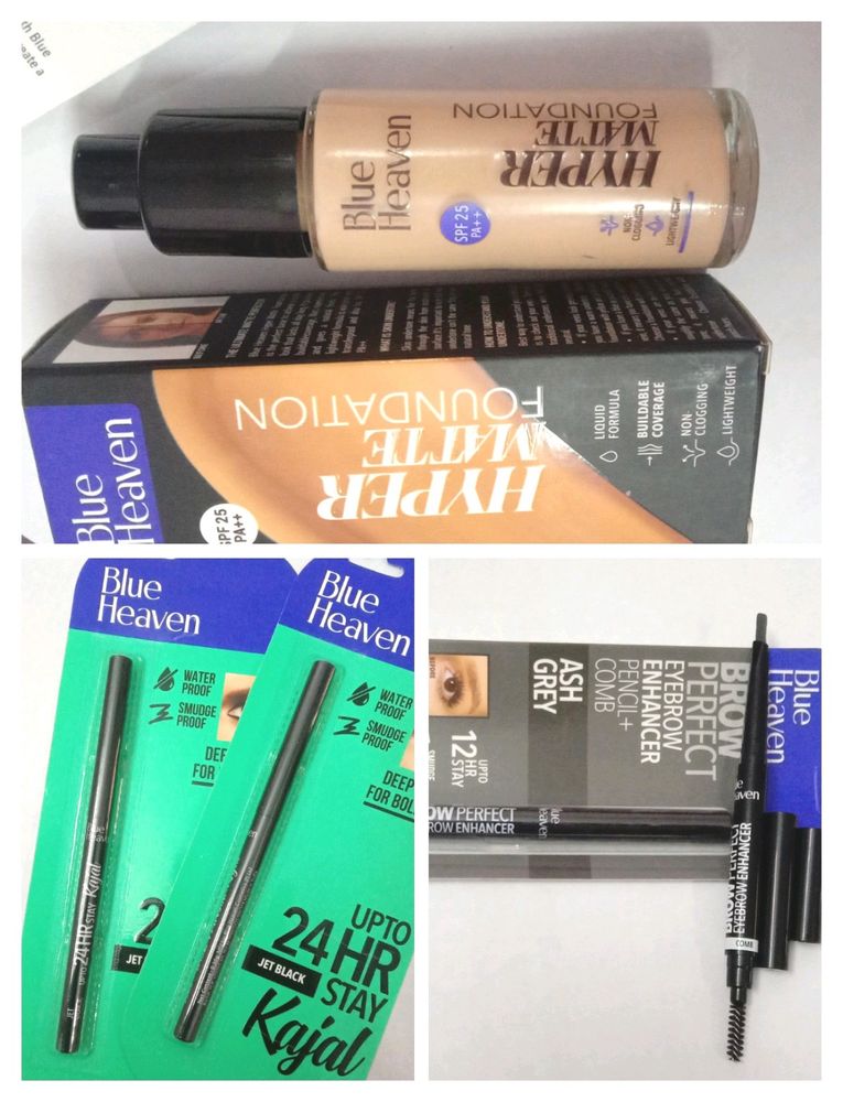 Foundation, Kajal, Eyebrow Enhancer