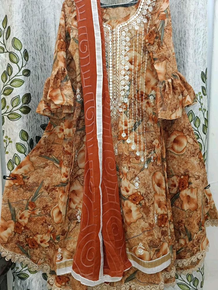 Pashmina Kurti Skirt Dress With Dupatta