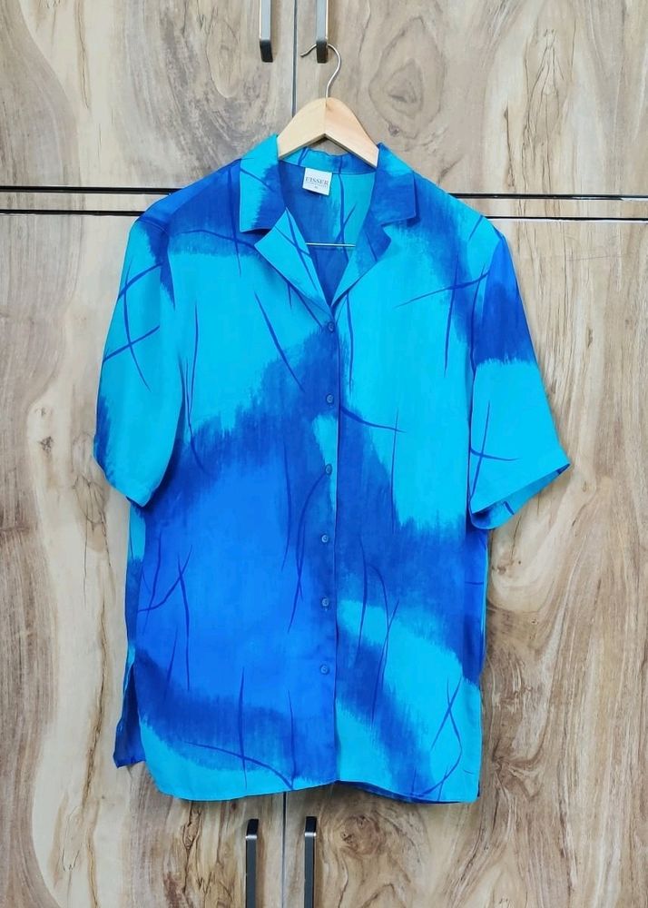 Blue Printed Shirt Size-40-42