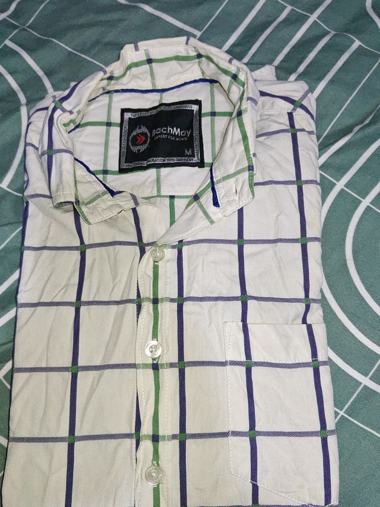 Bachmay Textiles White Colour Casual Shirt