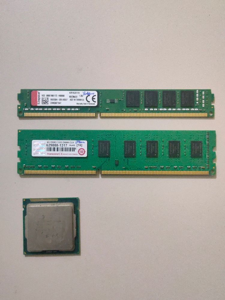 Kingston & Transcend RAM, Intel i3 Processor