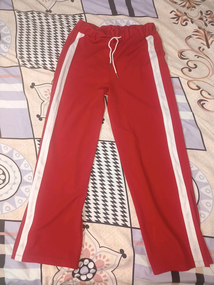 Red Slit Cut Trouser