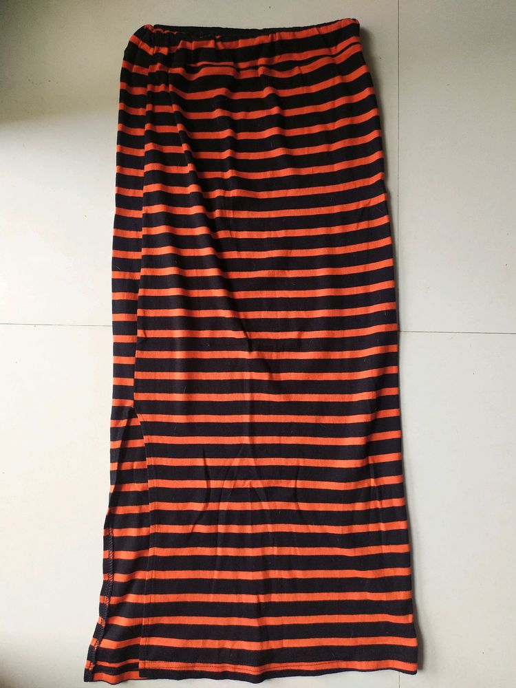 Y2K Stripes Midi Skirt