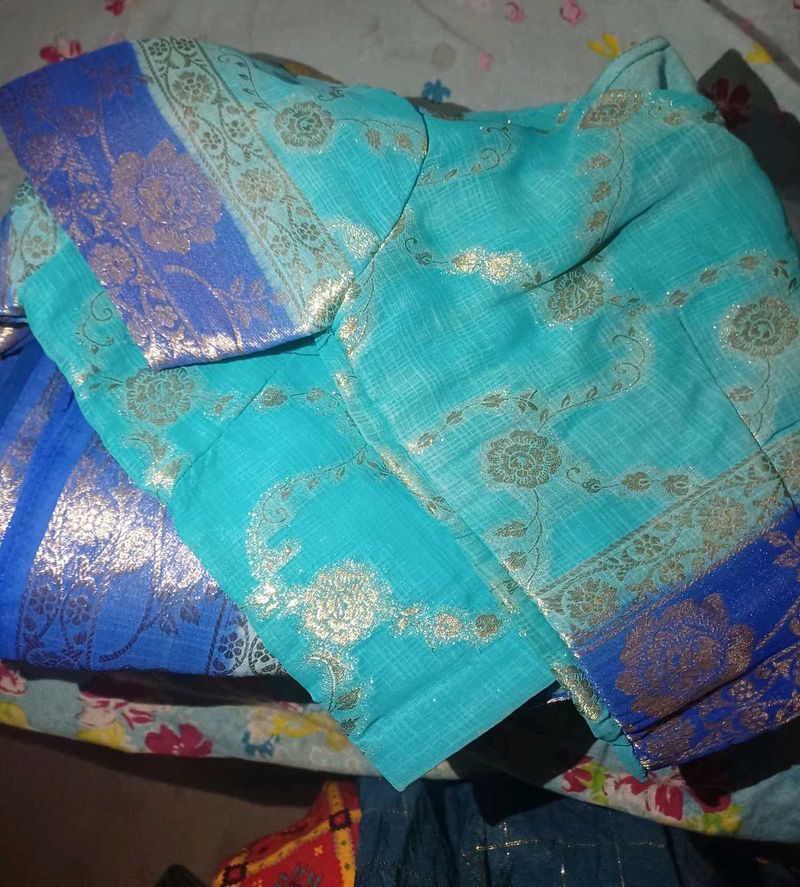 Sky Blue Silk Saree💙