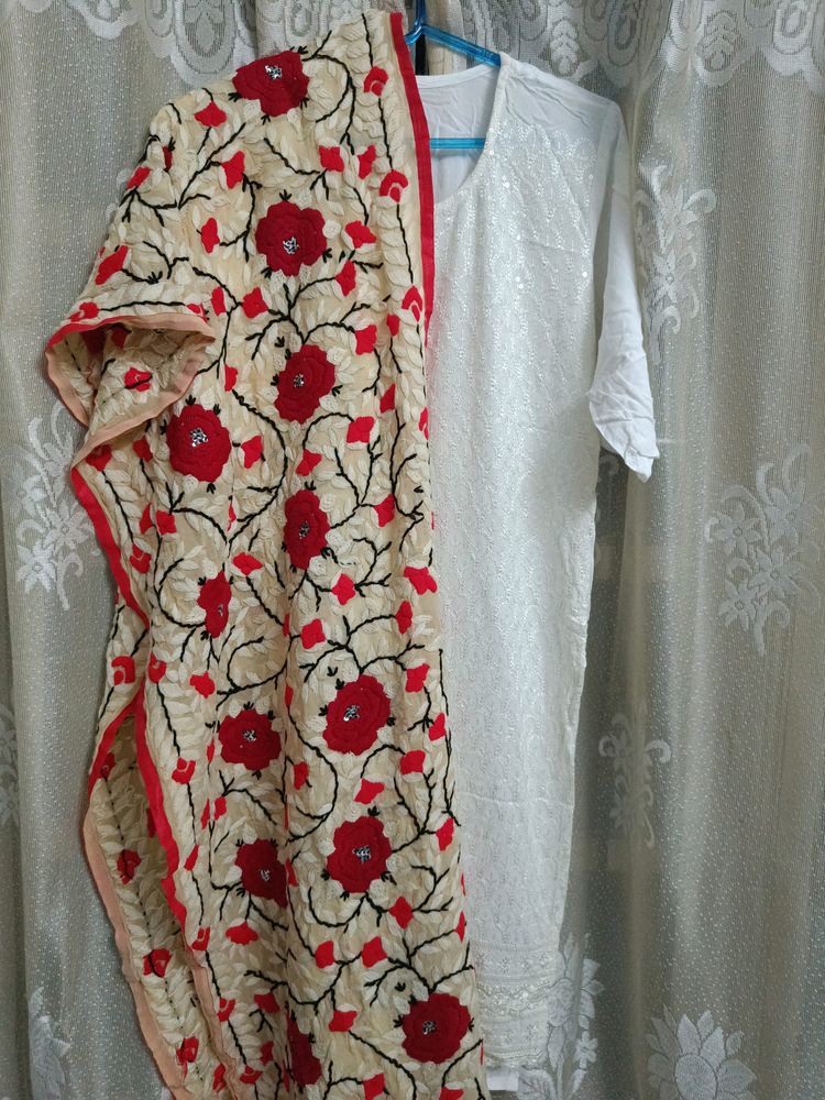 Embroided Kurta Palazzo Set