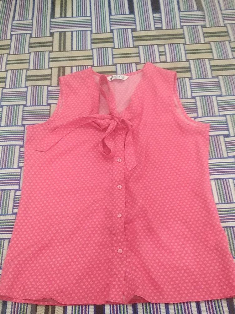 Pink Colour Formal Top