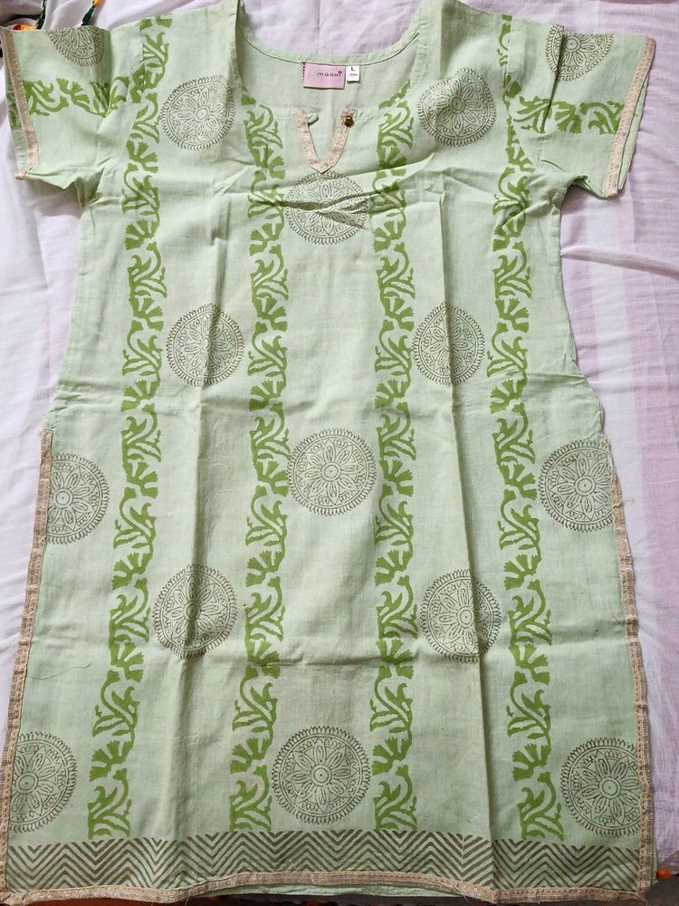 Light green straight kurta for women